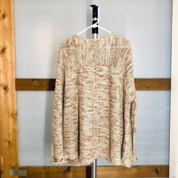 Sz S- DEX MultiColor Metallic Open Knit Oversize 3/4 Length Cardigan Sweater - Picture 3 of 6